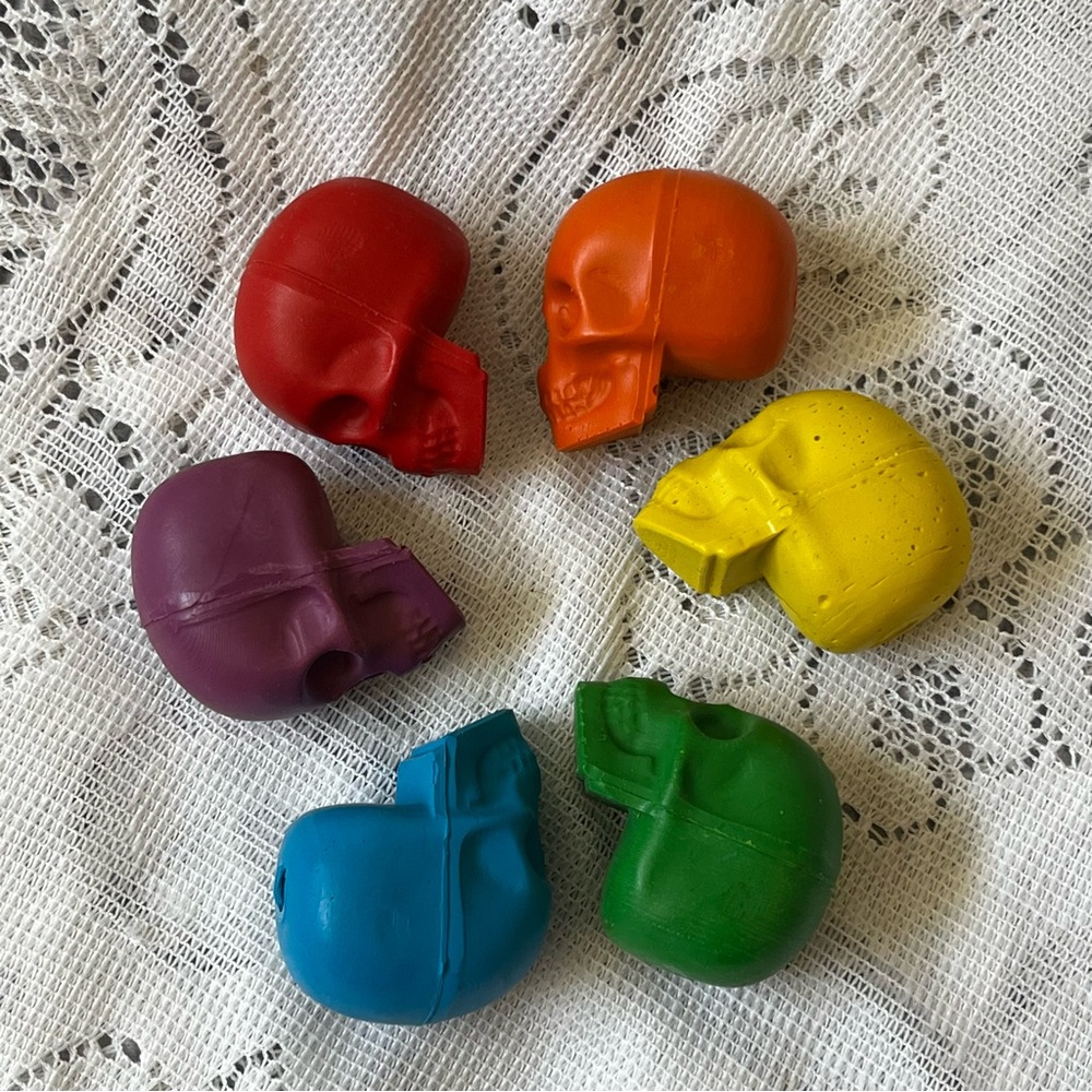 Handmade Rainbow Skull Crayons